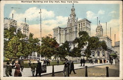 Municipal Building and City Hall New YOrk, NY Postcard Postcard