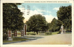 Louisiana State Normal College, Entrance Gatees Postcard