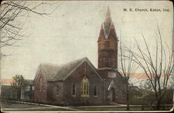 M.E. Church Eaton, IN Postcard Postcard