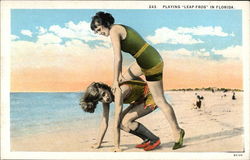 Playing "Leap-Frog" Postcard