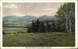 Twilight on Mt. Saddleback Maine Postcard Postcard