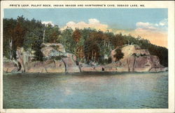 Frye's Leap, Pulpit Rock, Indian Images and Hawthorne's Cave Postcard