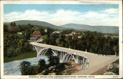 Memorial Bridge over Androscoggin River Postcard