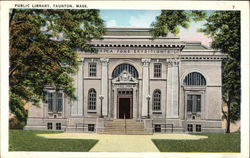 Public Library and Grounds Postcard