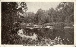 View of River Hebronville, MA Postcard Postcard