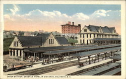 Union Station, Gresham Hotel in Distance Columbia, SC Postcard Postcard