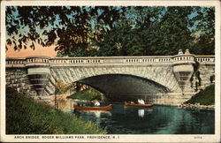 Arch Bridge in Roger Williams Park Postcard