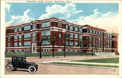 Street View of Hamilton High School Ohio Postcard Postcard
