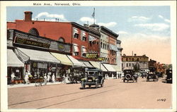 Street View of Busy Main Avenue Postcard