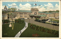 View of Union Station and Grounds Providence, RI Postcard Postcard