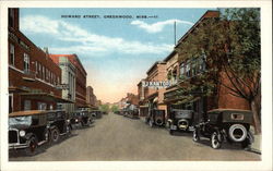 View of Howard Street Greenwood, MS Postcard Postcard