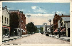 View of Main Street Sidney, NY Postcard Postcard