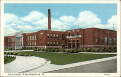 Street View of High School & Grounds Postcard