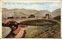 Rustic Depot at Gardiner, entrance to Yellowstone National Park Rustic Depot at Gardiner, entrance to Yellowstone National Park