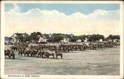 Reviewing US Army Troops Postcard Postcard