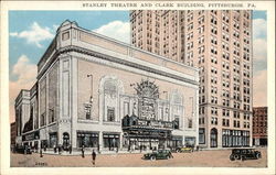 Street View of the Stanley Theater and Clark Building Postcard
