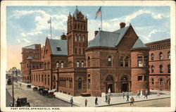 Street View of US Post Office Springfield, MA Postcard Postcard