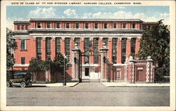 Gate of Class of '77 and Widener Library, Harvard College Postcard