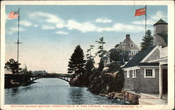 Zavikon Island - Bridge Connecting US and Canada Thousand Islands, NY Postcard Postcard