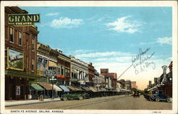 Street View of Santa Fe Avenue Salina, KS Postcard Postcard