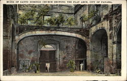 Ruins of Santo Domingo Church showing the Flat Arch Postcard
