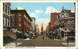 View of Main Street Looking East Postcard