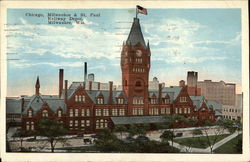 Chicago, Milwaukee & St. Paul Railway Depot Postcard