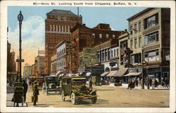 View of Main Street, looking South from Chippewa Postcard