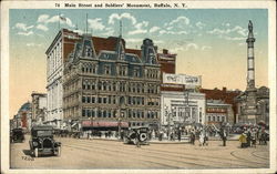 Main Street and Soldiers' Monument Postcard