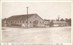 Main Post Exchange and Post Exchange Headquarters Fort Meade, MD Postcard Postcard