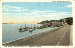 Fishing Boats in Yaquina Bay Newport, OR Postcard Postcard
