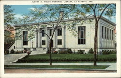 Albert A. Wells Memorial Library Lafayette, IN Postcard Postcard