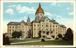 Main Building at Notre Dame University Indiana Postcard Postcard