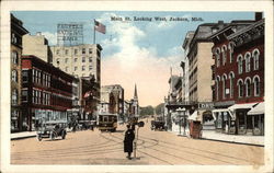 View of Main Street Looking West Postcard