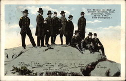 Gen. Thomas and Staff on Lookout Mountain, 1863 Postcard