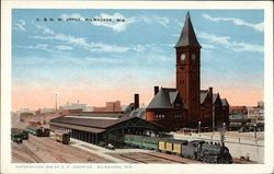 C & N W Depot Postcard