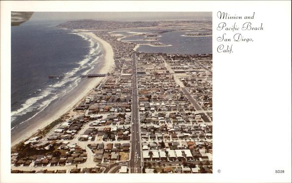 Aerial View of Mission and Pacific Beach San Diego California