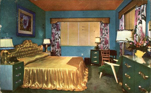 Typical Bedroom at The Delmonico Hotel on the Ocean at 64th Street Miami Beach Florida