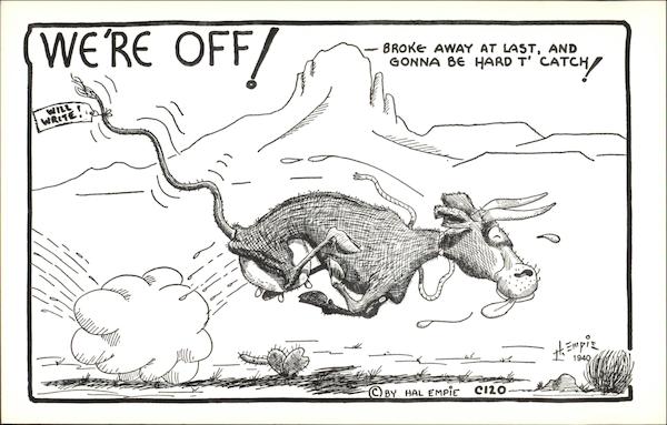 We're Off! - Broke away at last and gonna be hard t' catch!