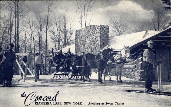 Arriving at Swiss Chalet - The Concord Hotel - The All Year...All Sports Hotel Kiamesha Lake New York