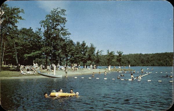 Swimming at Promised Land Lake in the Scenic Pocono Mountains Pennsylvania
