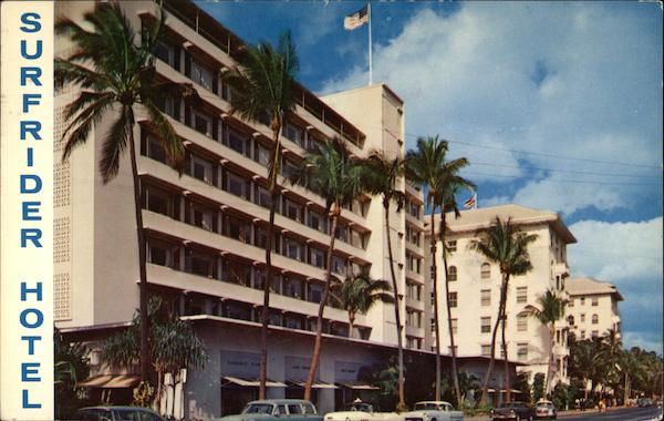 Famous Surfrider & Moana Hotel with a Beautiful Viewl of Majestic Diamond Head Waikiki Hawaii