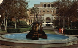 University of Southern California - Doheney Library and KleinSmid Fountain Los Angeles, CA Postcard Postcard