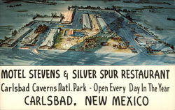 Motel Stevens and Silver Spa Restaurant Postcard