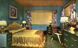 Typical Bedroom at The Delmonico Hotel on the Ocean at 64th Street Miami Beach, FL Postcard Postcard