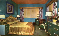 Typical Bedroom at The Delmonico Hotel on the Ocean at 64th Street Miami Beach, FL Postcard Postcard