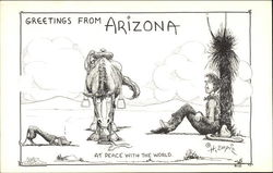 Greetings from Arizona, at peace with the world Postcard