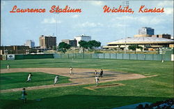 Lawrence Stadium with Civic Center & Hotel Broadview in the Background Wichita, KS Postcard Postcard