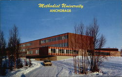 Gould Hall at Methodist University in Winter Anchorage, AK Postcard Postcard