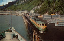 White Pass & Yukon Passenger Train on Skagway Dock Postcard